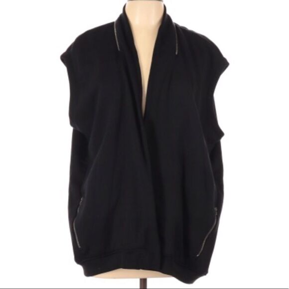JOAN VASS | Sleeveless Jacket Zipper Accent Vest Women’s Size Large - Picture 1 of 11